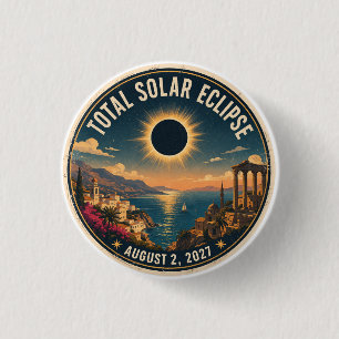 Chapa Redonda De 2,5 Cm Eclipse Total de Sol 2027