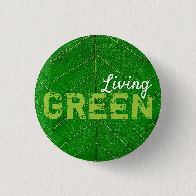 Chapa Redonda De 2,5 Cm Eco Friendly Living Green (Anverso)
