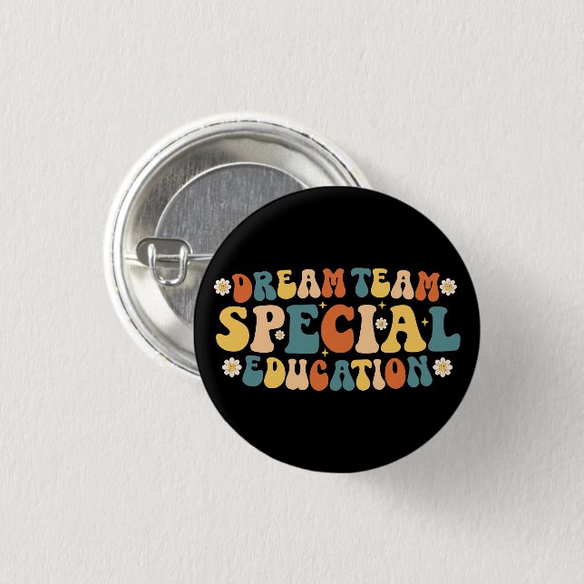 Chapa Redonda De 2,5 Cm Educación especial de Dream Team (Anverso y reverso)