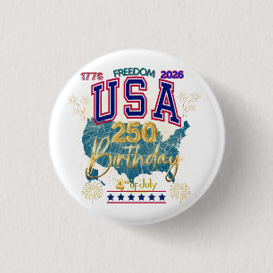 CHAPA REDONDA DE 2,5 CM EE. UU. 250 AÑOS DE LIBERTAD