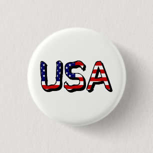 Chapa Redonda De 2,5 Cm EE.UU. sobrepuesto en pbcnt de bandera estadounide