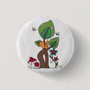 Chapa Redonda De 2,5 Cm Eichhörnchen in Baum