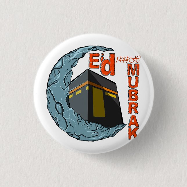 Chapa Redonda De 2,5 Cm Eid mubarak (Anverso)