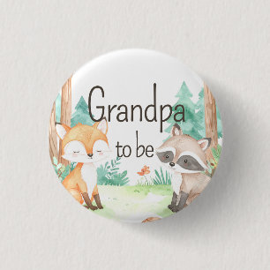 Chapa Redonda De 2,5 Cm El abuelo del tema de Baby Shower en Woodland