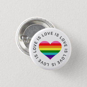 Chapa Redonda De 2,5 Cm El amor es amor el orgullo gay del corazón arcoiri