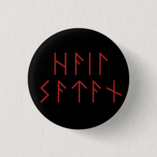 Chapa Redonda De 2,5 Cm El Anciano Rojo Oscuro Futhark Hail Satan