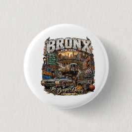 Chapa Redonda De 2,5 Cm El Bronx Nueva York Boogie Down Collage Urbano