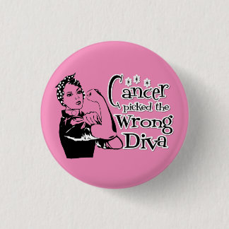 Chapa Redonda De 2,5 Cm El Cáncer De Mama Obtuvo La Diva Equivocada (Rosa