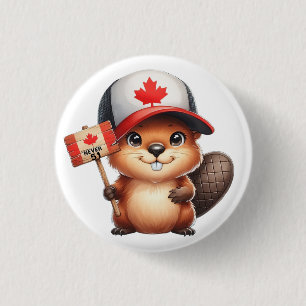 Chapa Redonda De 2,5 Cm El castor canadiense nunca 51