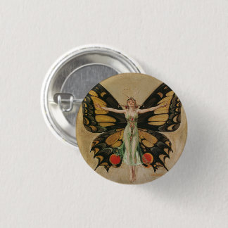 Chapa Redonda De 2,5 Cm El Chica Flapper - Mariposa