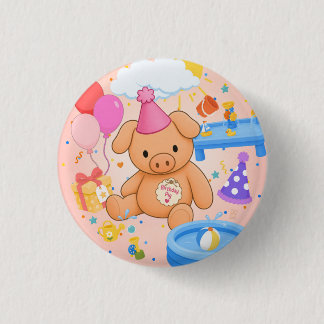 Chapa Redonda De 2,5 Cm El cuento de Hamhock's Pink Splashtastic!