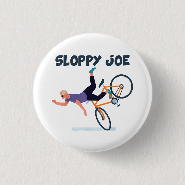 Chapa Redonda De 2,5 Cm El descuidado Joe Funny Biden Shiroppy Funn (Anverso)
