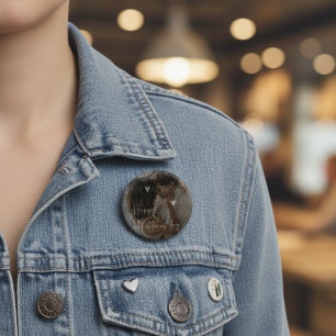 Chapa Redonda De 2,5 Cm El día de San Valentín personalizado Foto de parej