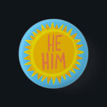 Chapa Redonda De 2,5 Cm ÉL / ÉL Pronouns Sunshine Pride Handletter<br><div class="desc">Decora tu ropa con este botón de arte genial. ¡Hace un gran regalo! Puede personalizar y agregar texto también. Revisa mi tienda por muchos más colores y patrones! Hazme saber si también te gustaría algo personalizado.</div>