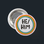 Chapa Redonda De 2,5 Cm ÉL/ÉL pronuncia el anillo de círculo suave arcoiri<br><div class="desc">Decora tu ropa con este botón de arte genial. Puede personalizar y agregar texto también. Revisa mi tienda por muchos más colores y patrones! Hazme saber si también te gustaría algo personalizado.</div>