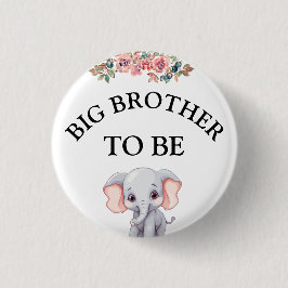 Chapa Redonda De 2,5 Cm El elefante Baby Shower Gran Hermano Ser
