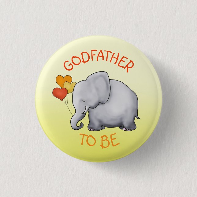 Chapa Redonda De 2,5 Cm El elefante lindo Baby Shower de los globos (Anverso)