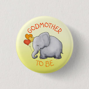 Chapa Redonda De 2,5 Cm El elefante lindo Baby Shower de los globos