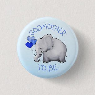Chapa Redonda De 2,5 Cm El elefante lindo Baby Shower del globo