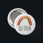 Chapa Redonda De 2,5 Cm ÉL/ELLOS Pronounan el arcoiris acuarela<br><div class="desc">Decora tu ropa con este botón de arte genial. Puede personalizar y agregar texto también. Revisa mi tienda por muchos más colores y patrones! Hazme saber si también te gustaría algo personalizado.</div>