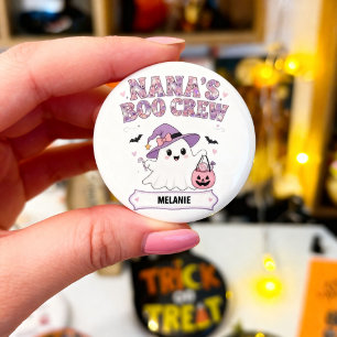Chapa Redonda De 2,5 Cm El equipo Boo de Nana 1 Nombre del nieto Halloween