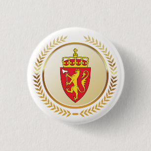 Chapa Redonda De 2,5 Cm El Escudo de Armas de Noruega