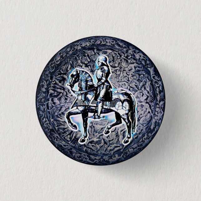 Chapa Redonda De 2,5 Cm El escudo medieval caballero (Anverso)