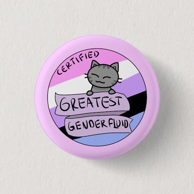 Chapa Redonda De 2,5 Cm El Genderfluid más grande (Anverso)