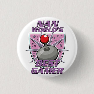 Chapa Redonda De 2,5 Cm El logo retro de mejor jugador de Nan World