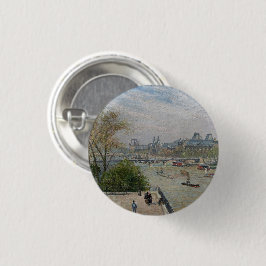 Chapa Redonda De 2,5 Cm El Louvre, la primavera de Camille Pissarro