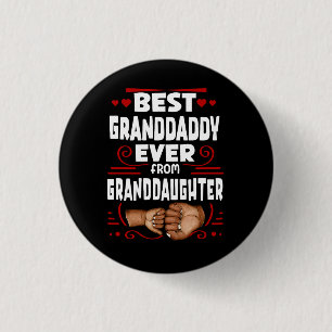 Chapa Redonda De 2,5 Cm El mejor abuelo de la nieta, Fist Bump