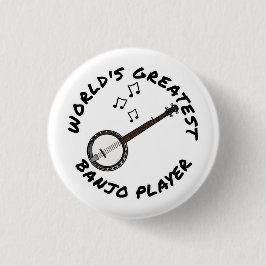 Chapa Redonda De 2,5 Cm El mejor jugador de banjo del mundo, cómico banjoi