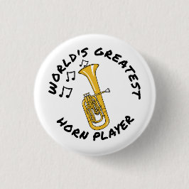 Chapa Redonda De 2,5 Cm El mejor jugador del mundo en el cuerno, Tenor Hor