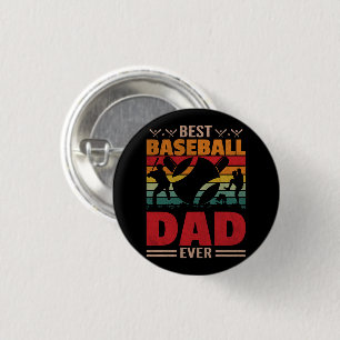 Chapa Redonda De 2,5 Cm El mejor papá de béisbol de la historia
