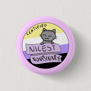 Chapa Redonda De 2,5 Cm El Nonbinary más agradable