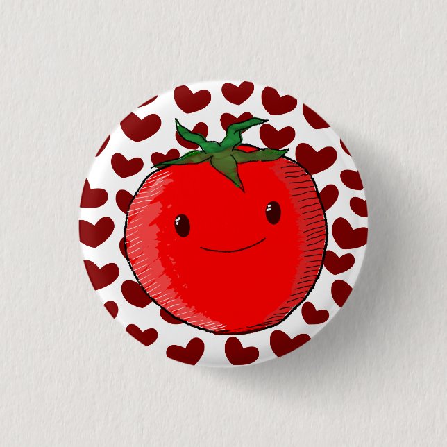 Chapa Redonda De 2,5 Cm El Personalizado del tomate Lover (Anverso)