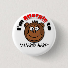 Chapa Redonda De 2,5 Cm El personalizado embroma la insignia de la alergia