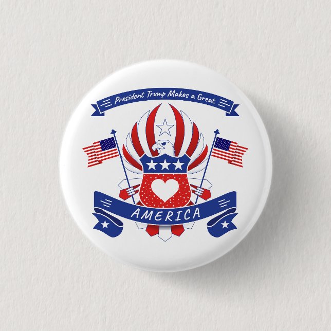 Chapa Redonda De 2,5 Cm El presidente Trump hace a Estados Unidos grande (Anverso)