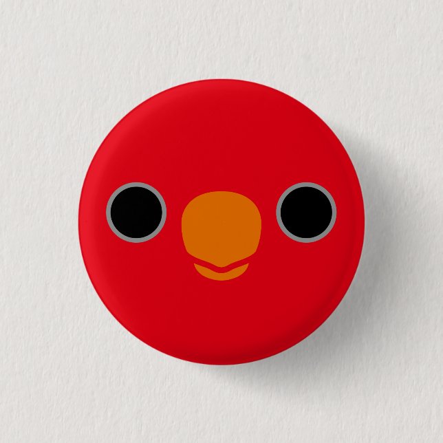 Chapa Redonda De 2,5 Cm El rostro de una Loria Roja (Anverso)