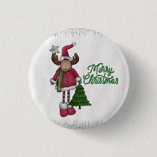 Chapa Redonda De 2,5 Cm Elch mit Baum