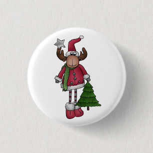 Chapa Redonda De 2,5 Cm Elch mit Baum