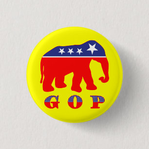 Chapa Redonda De 2,5 Cm Elefante modernizado del GOP