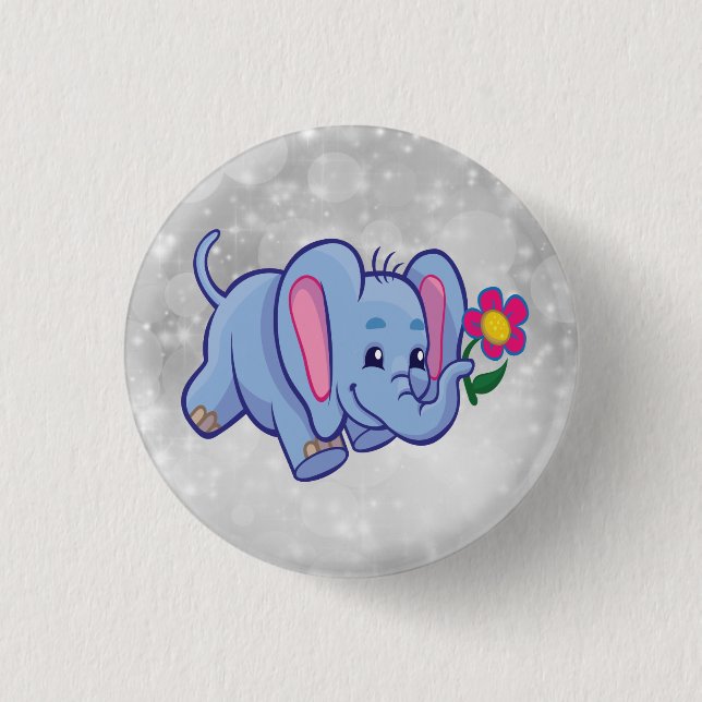 Chapa Redonda De 2,5 Cm elefante personalizado lindo (Anverso)