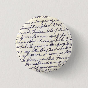 Chapa Redonda De 2,5 Cm Elegant Letter Handwritten with Love