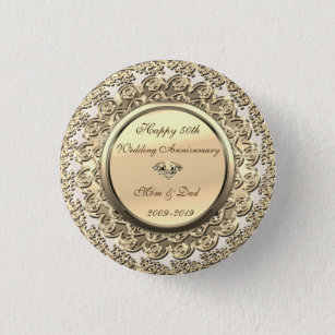 50 aniversario de bodas de oro Paquete de 5 chapas pequeñas (25 mm)