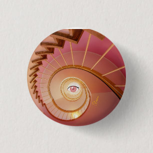 Chapa Redonda De 2,5 Cm Elegante Escalera Pequeño Ojo