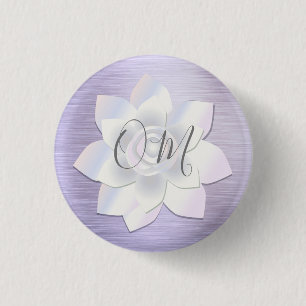 Chapa Redonda De 2,5 Cm Elegante Lavender Lotus OM