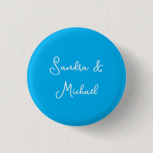 Chapa Redonda De 2,5 Cm Elegante Personalizado personalizado azul de Azure