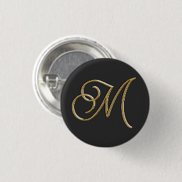 Chapa Redonda De 2,5 Cm Elegante y elegante cosecha negro y oro