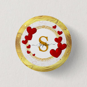 Chapa Redonda De 2,5 Cm Elegantes San Valentines, Amor, Aniversario de Bod